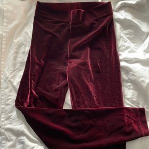 Burgundy Velvet Lou & Grey Leggings